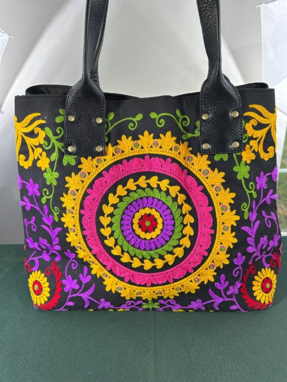 Clever Carriage Company Floral Embroidered Shoulder Bag/ Satchel